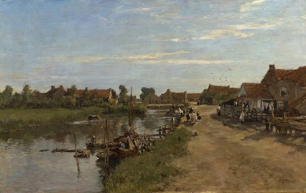 Zwartewaal: Johan Hendrik van Mastenbroek - De vaart te Zwartewaal - AB9294 - Cultural Heritage Agency of the Netherlands Art Collection